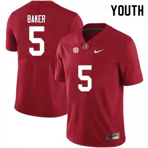 NCAA Youth Alabama Crimson Tide #5 Javon Baker Stitched College 2020 Nike Authentic Crimson Football Jersey UN17Z72XM